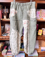 Patchwork Floral Pants - Green