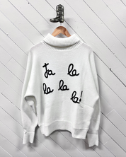 Fa La La La La! Knit Sweater - White