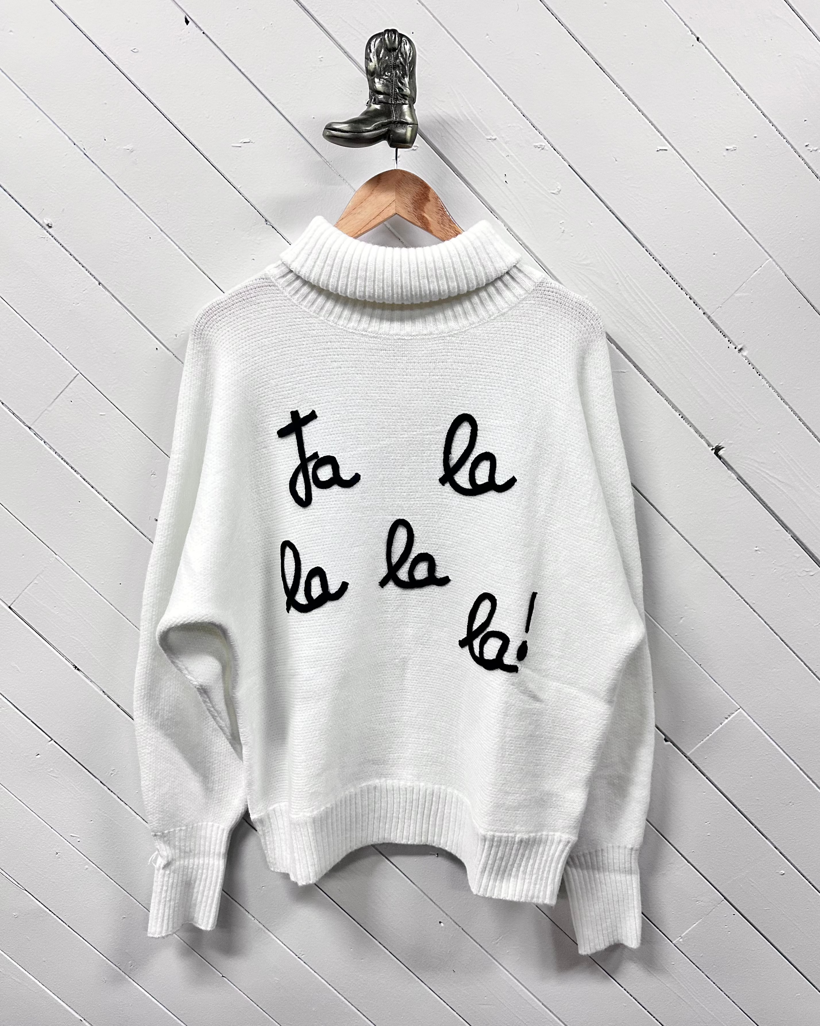 Fa La La La La! Knit Sweater - White