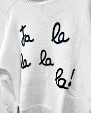 Fa La La La La! Knit Sweater - White