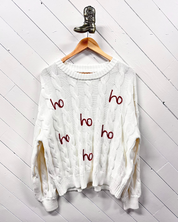 Ho Ho Ho Cable Knit Sweater