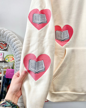 Bookish Embroidered Heart Hoodie