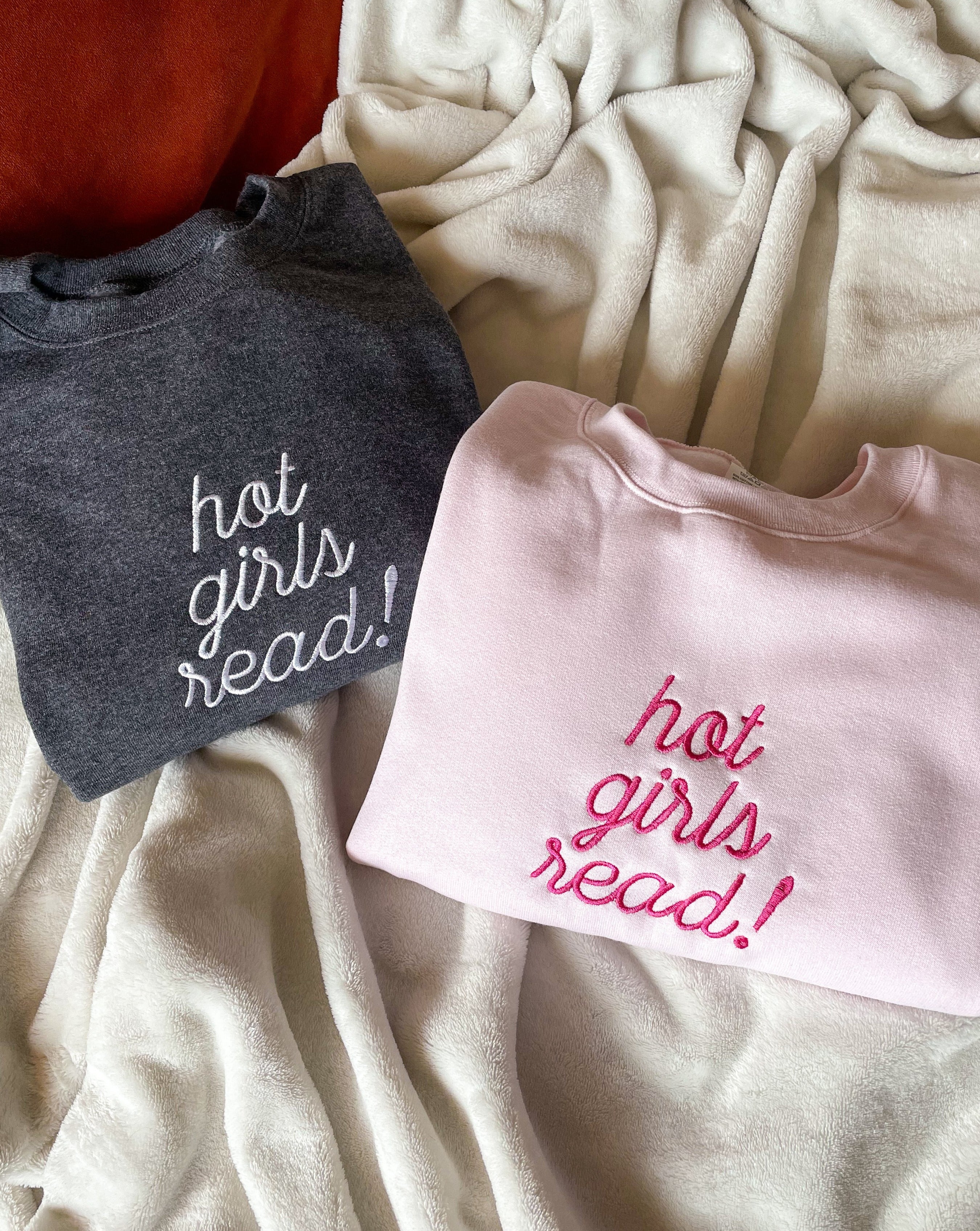 hot girls read! sweatshirt - heather gray