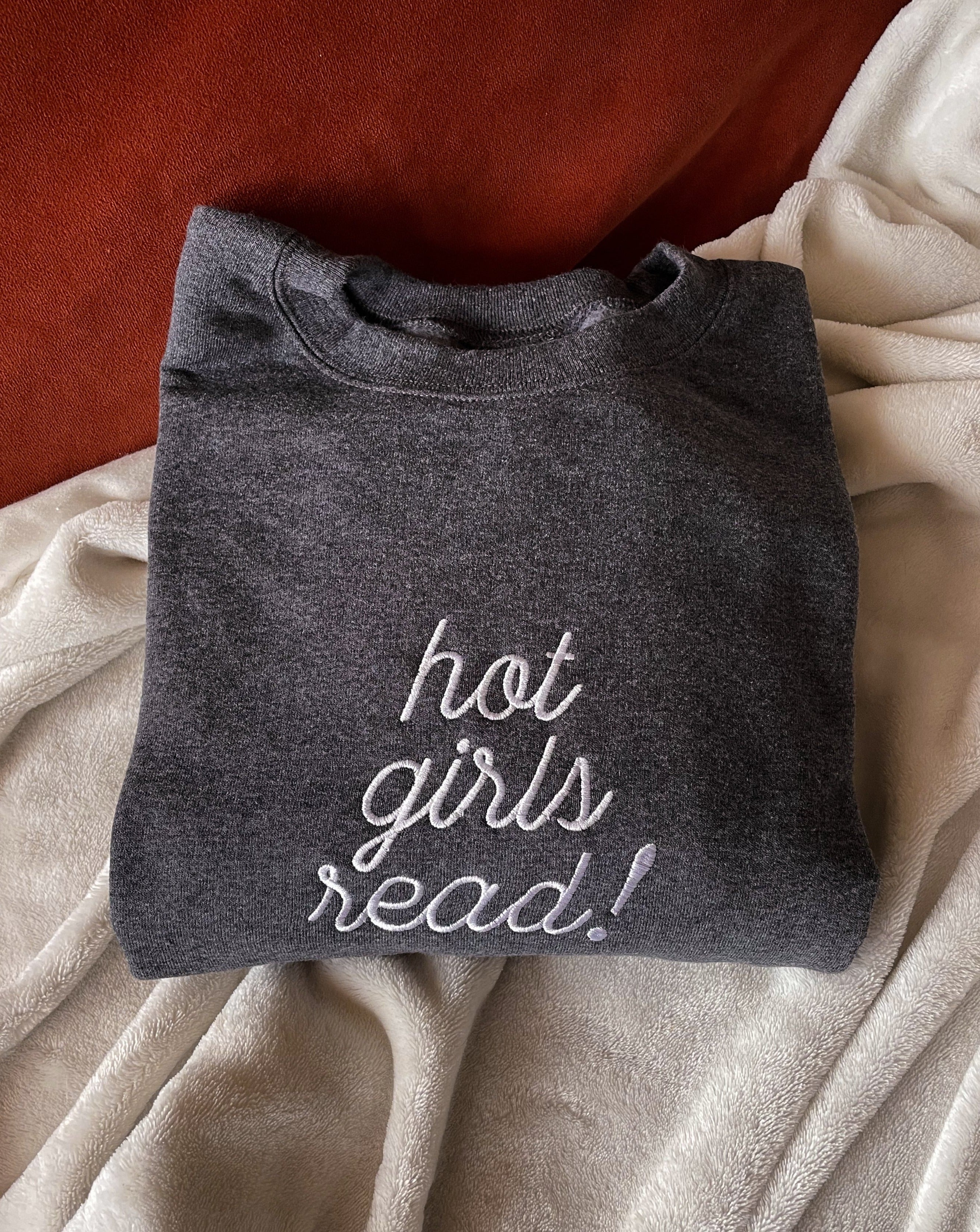 hot girls read sweatshirt heather gray