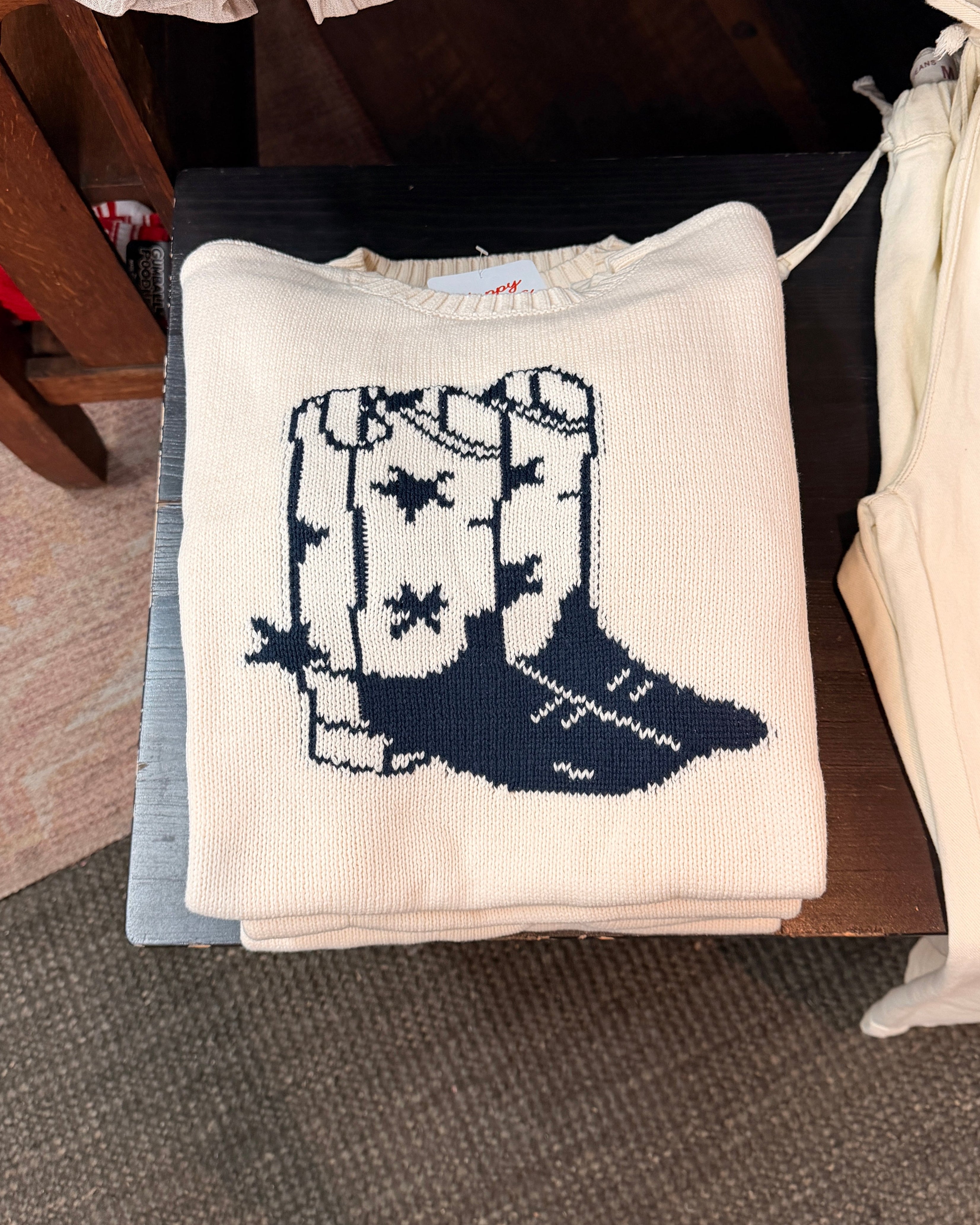 Cowboy Boots Knit Sweater
