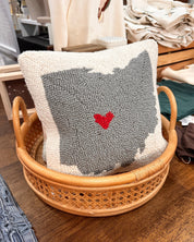 Heart in Ohio Wool Hook Pillow