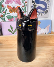 Cat Vase - Black