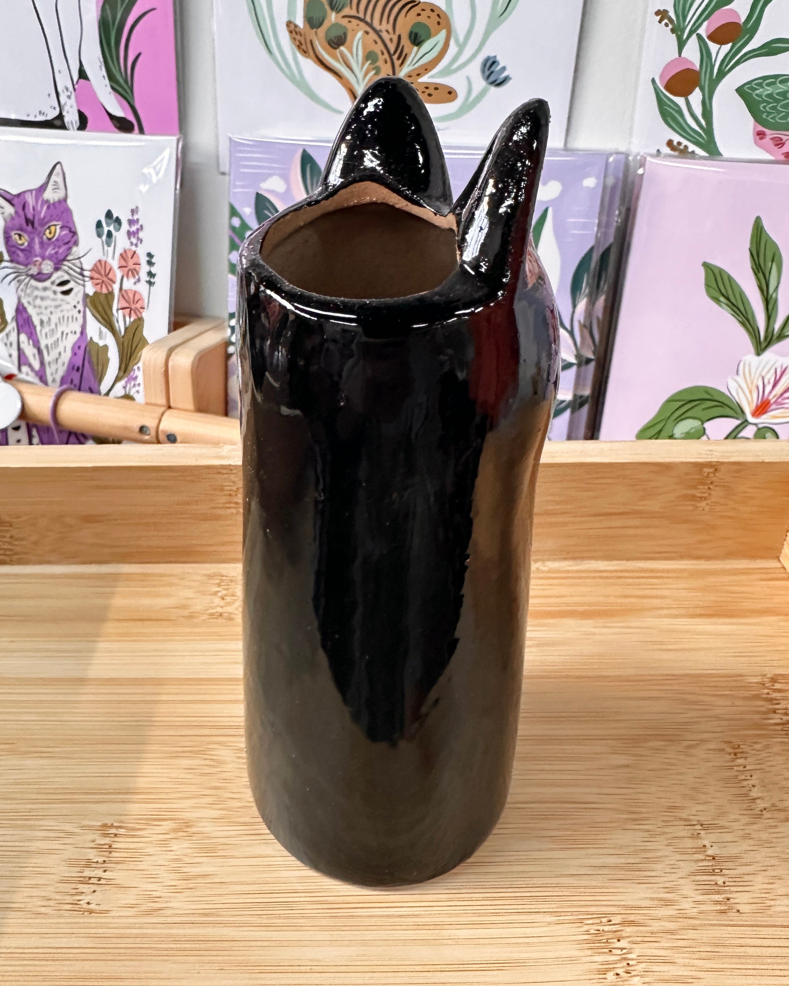 Cat Vase - Black