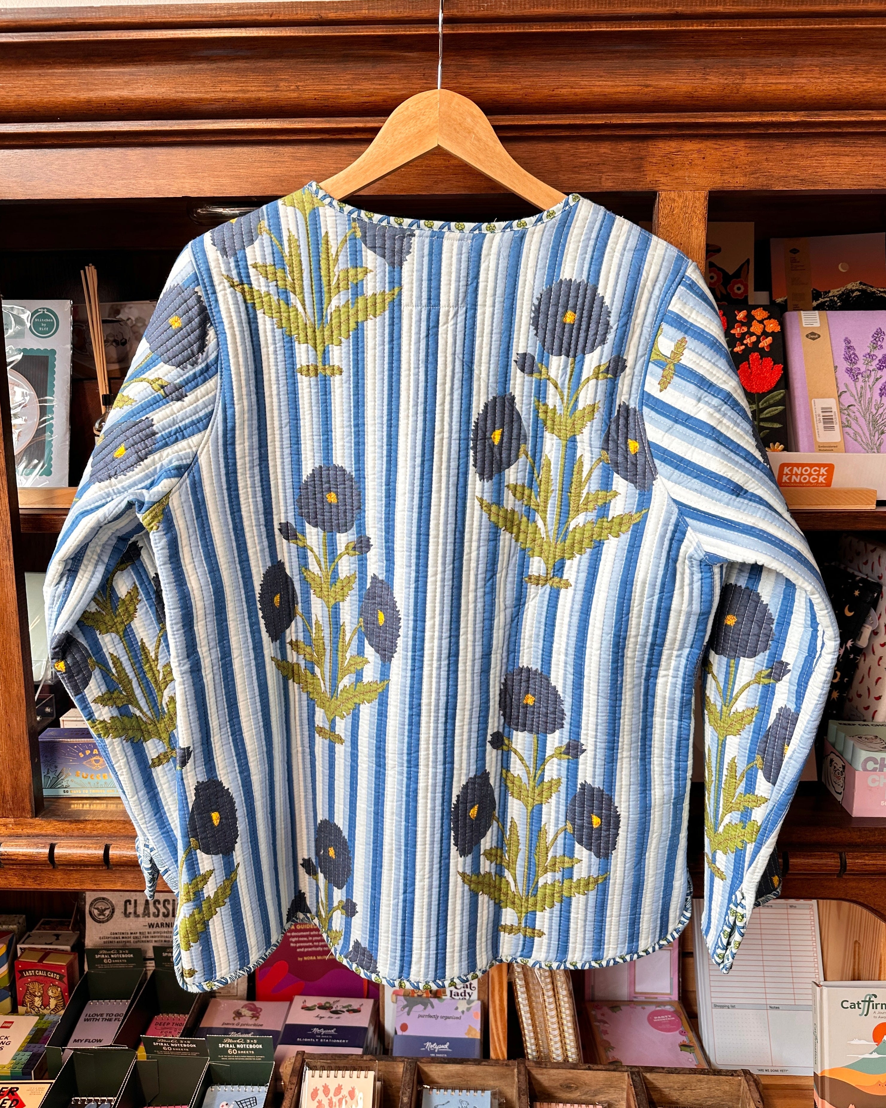Floral Striped Quilted Jacket
