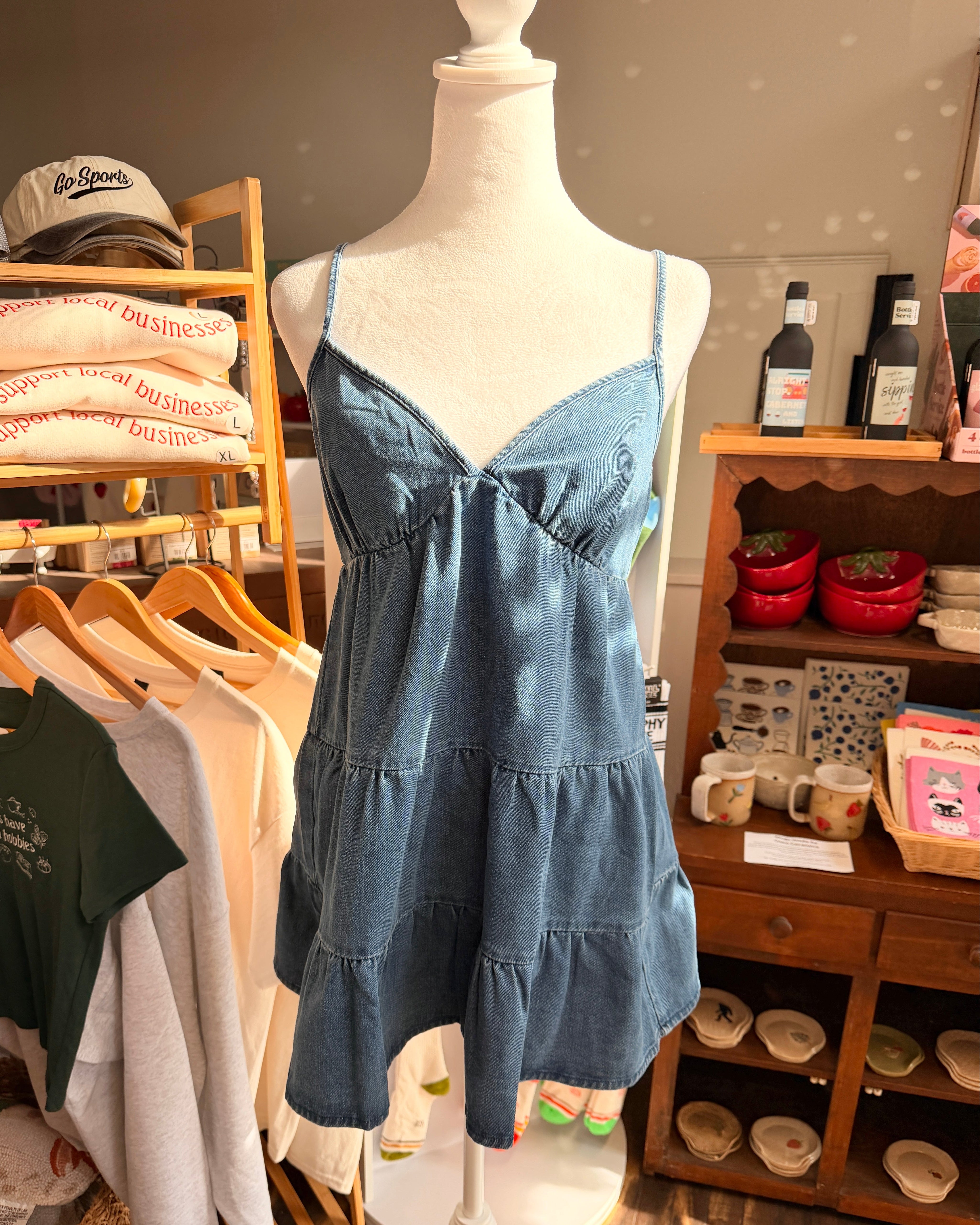 Tiered Denim Dress
