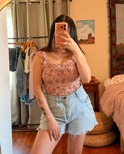 Floral Lace Smocked Top