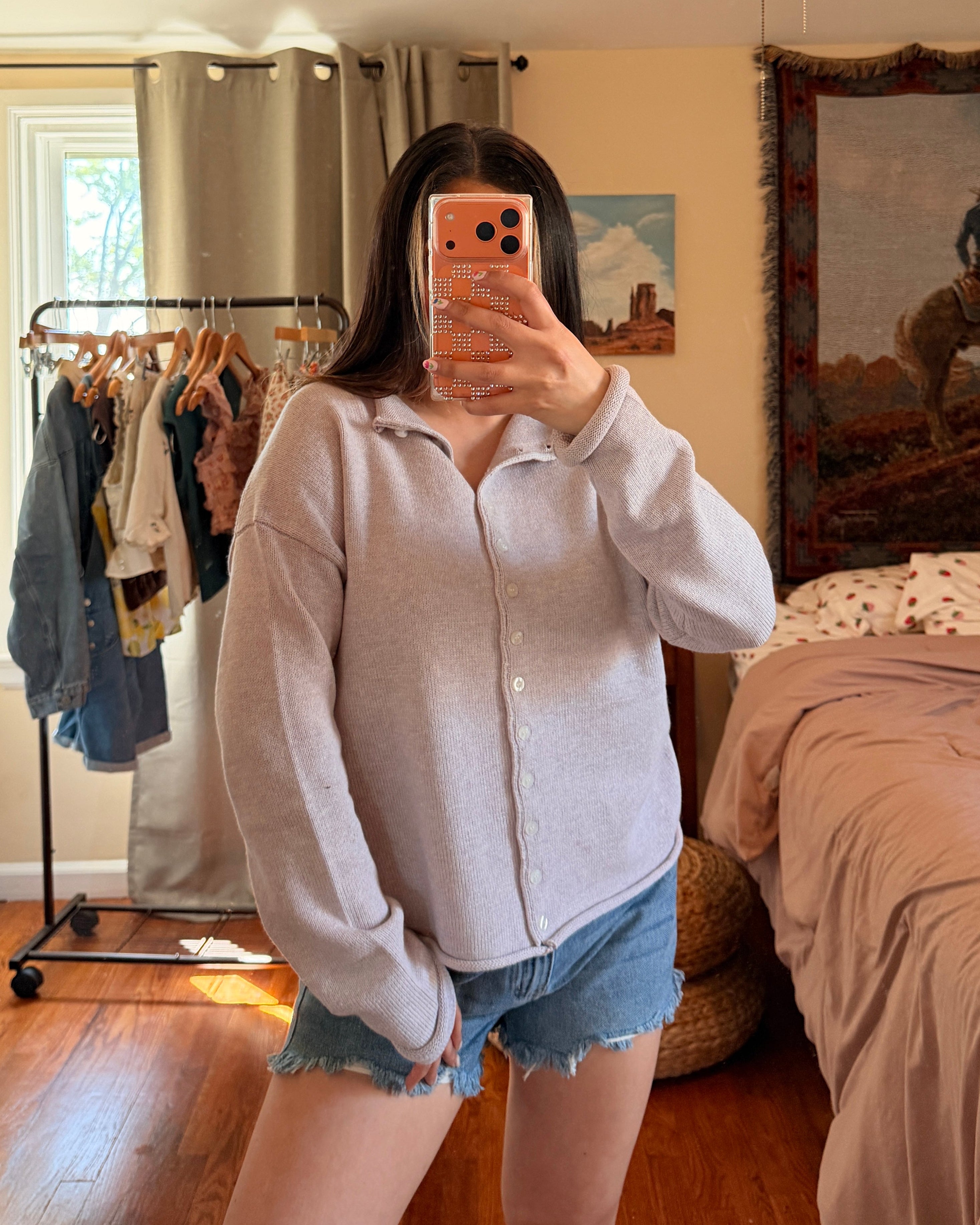 Knit Cardigan - Lavender