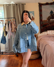Denim Chore Jacket w/ Corduroy Collar