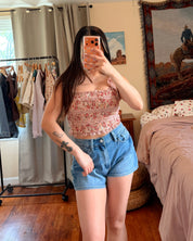 Floral Lace Smocked Top