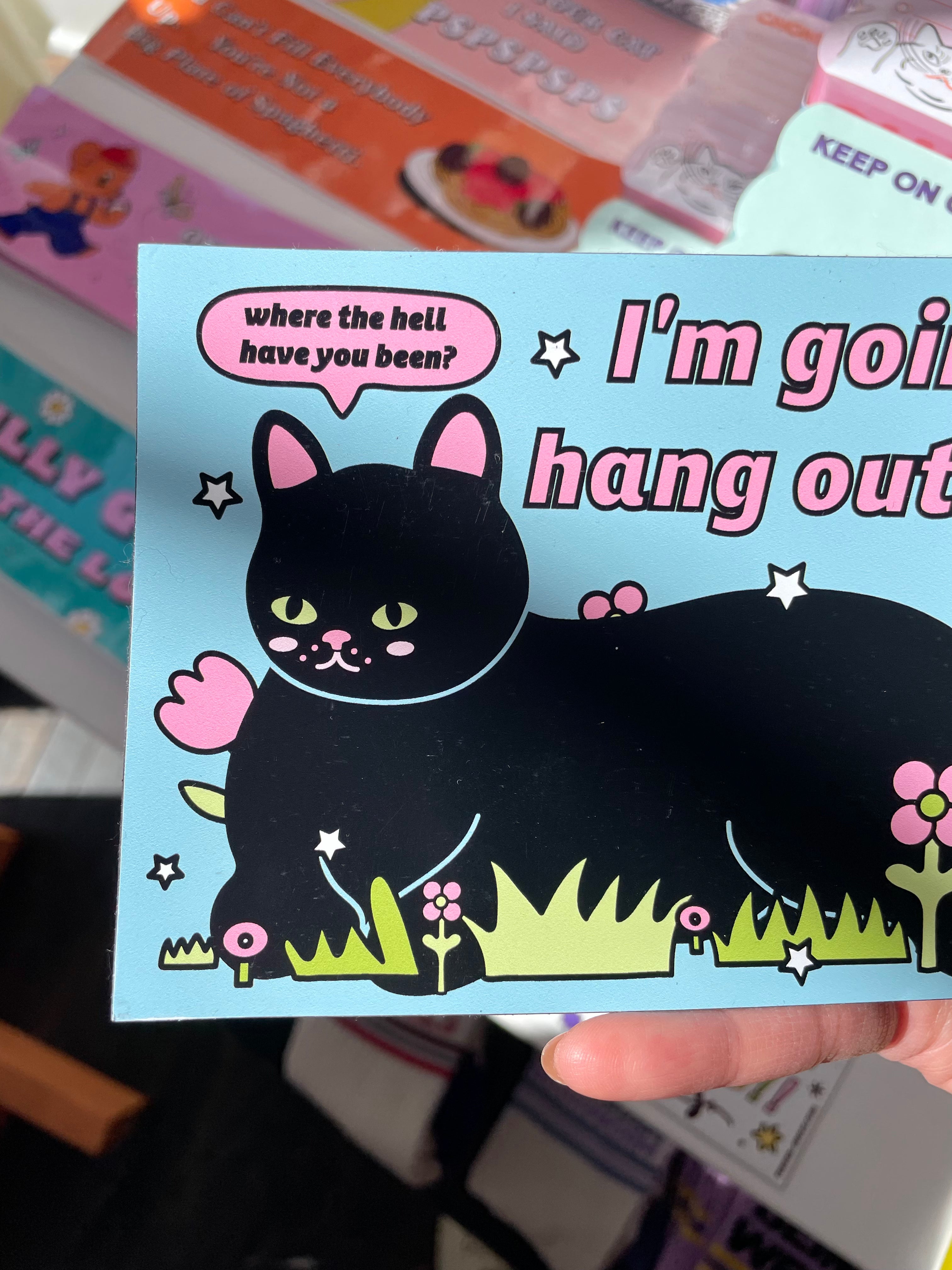Hang Out with My Cat Bumper Magnet