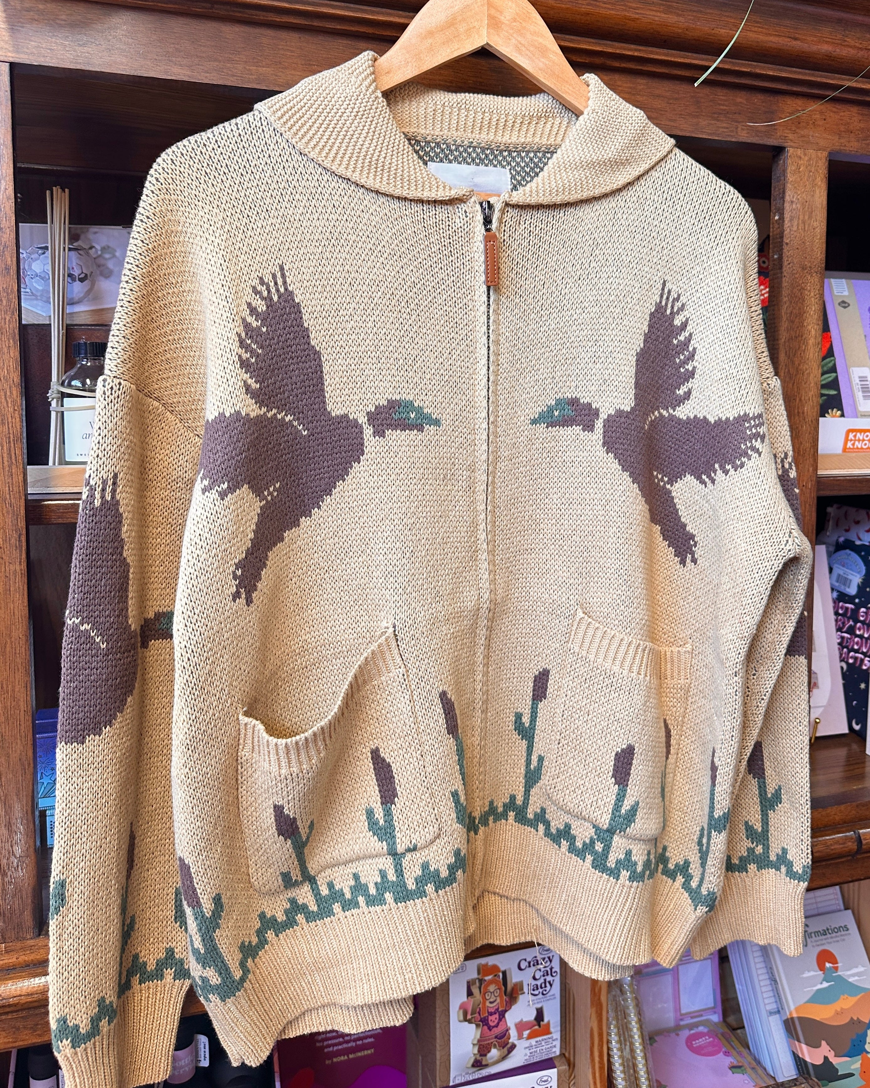 Desert Bird Zip Cardigan