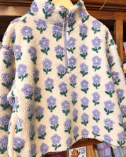 Floral Sherpa Half-Zip Pullover