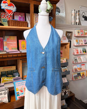 Tie Denim Halter Top