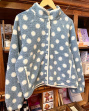 Polka Dot Sherpa Snap Button Jacket