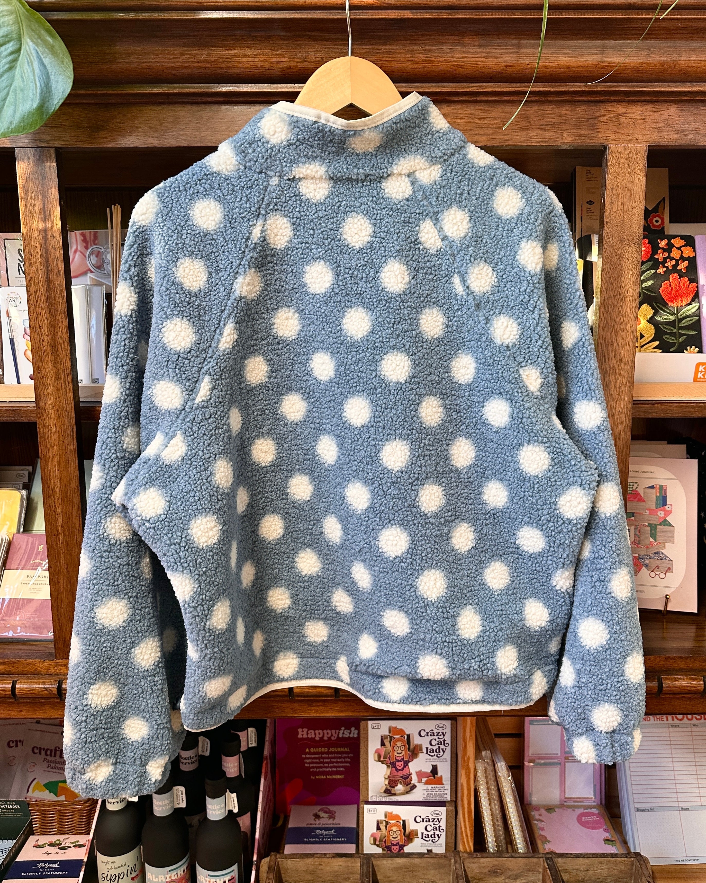 Polka Dot Sherpa Snap Button Jacket