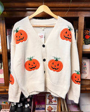 Halloween Pumpkin Knit Cardigan