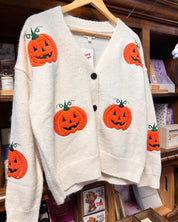 Halloween Pumpkin Knit Cardigan