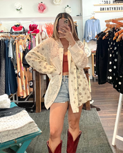 Floral Lace Button Up Top