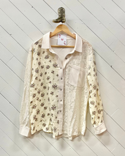 Floral Lace Button Up Top