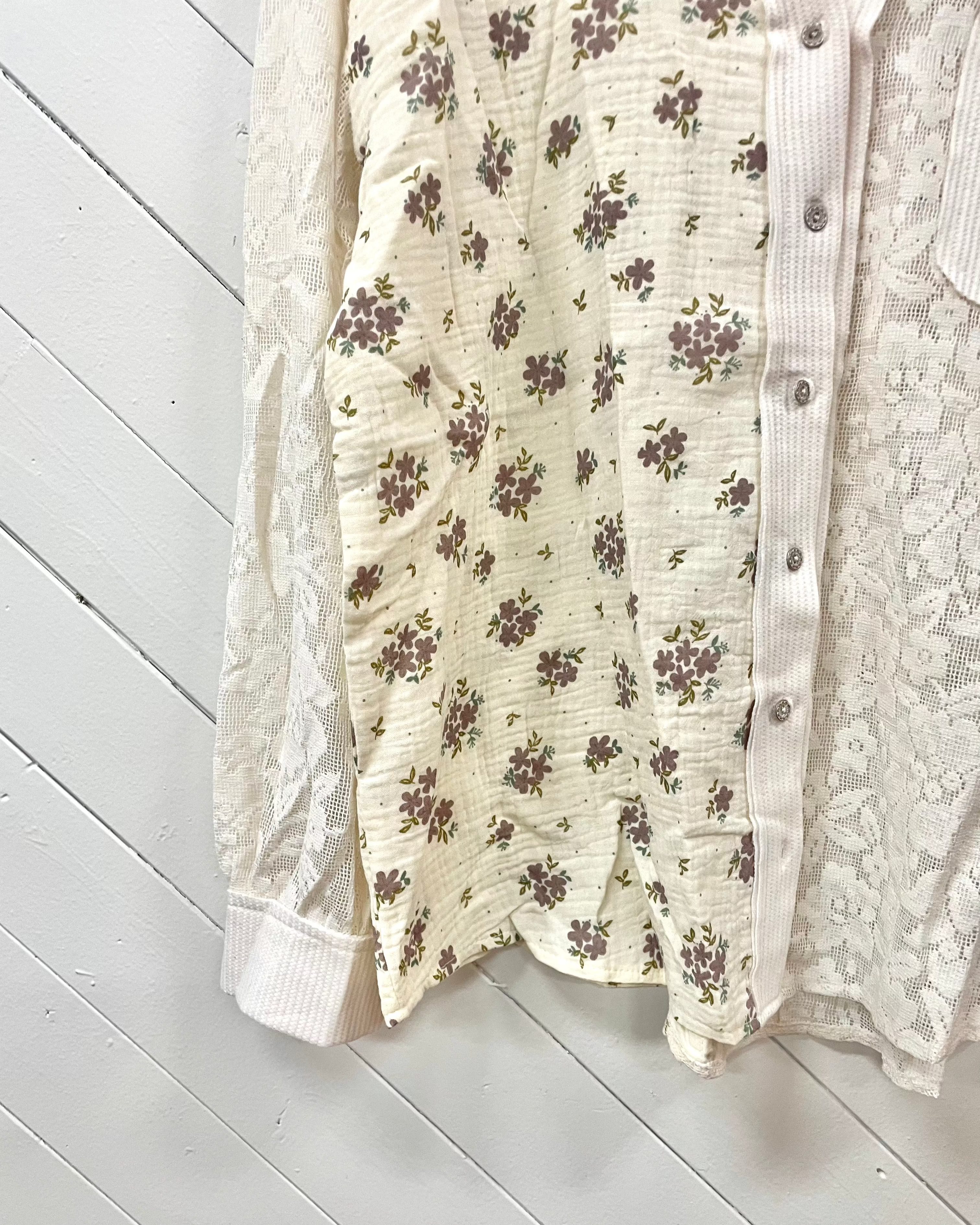 Floral Lace Button Up Top