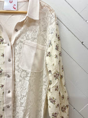 Floral Lace Button Up Top