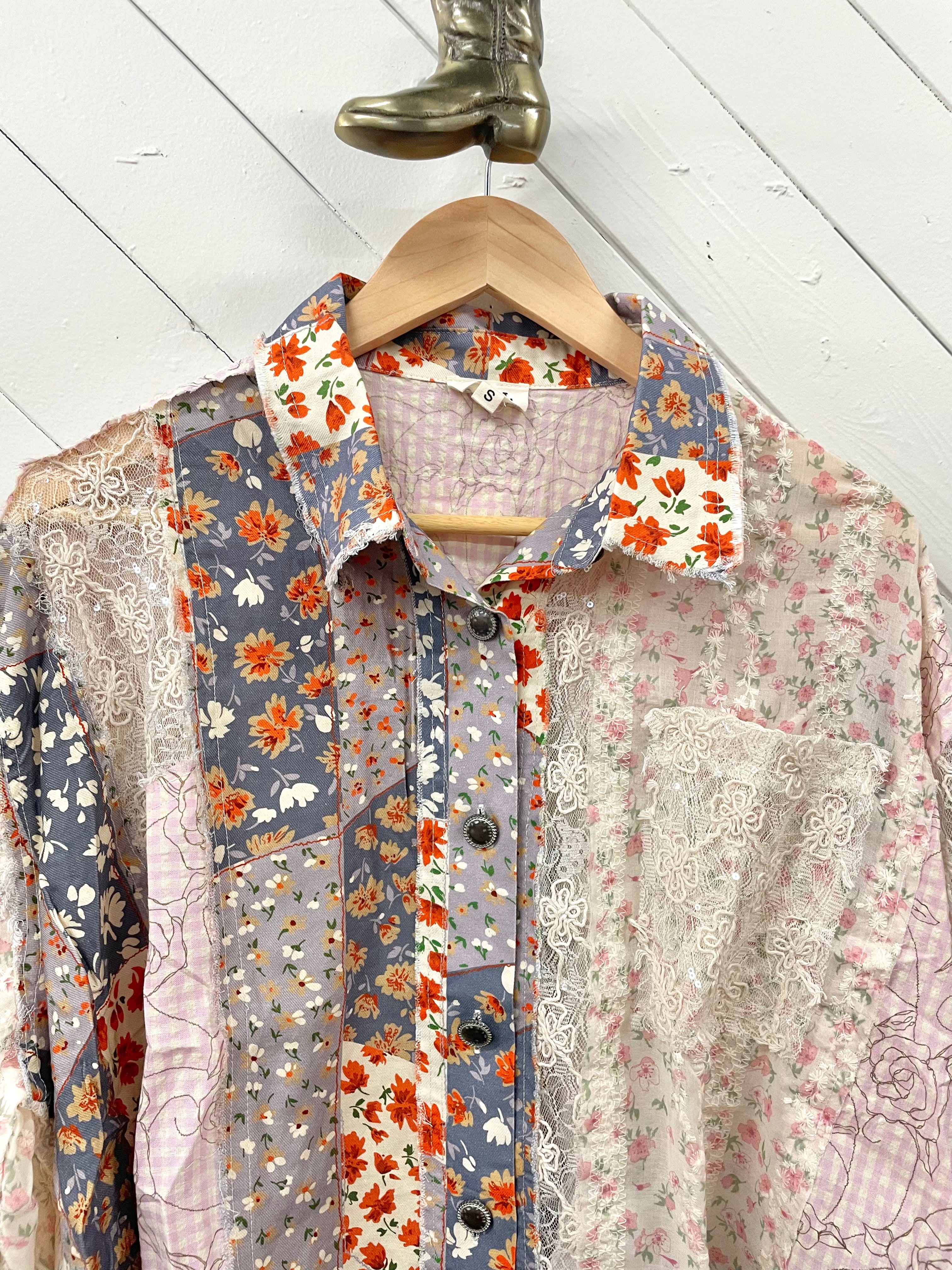 TODAYFUL Embroidery Patchwork Shirts 12510404|apricot online