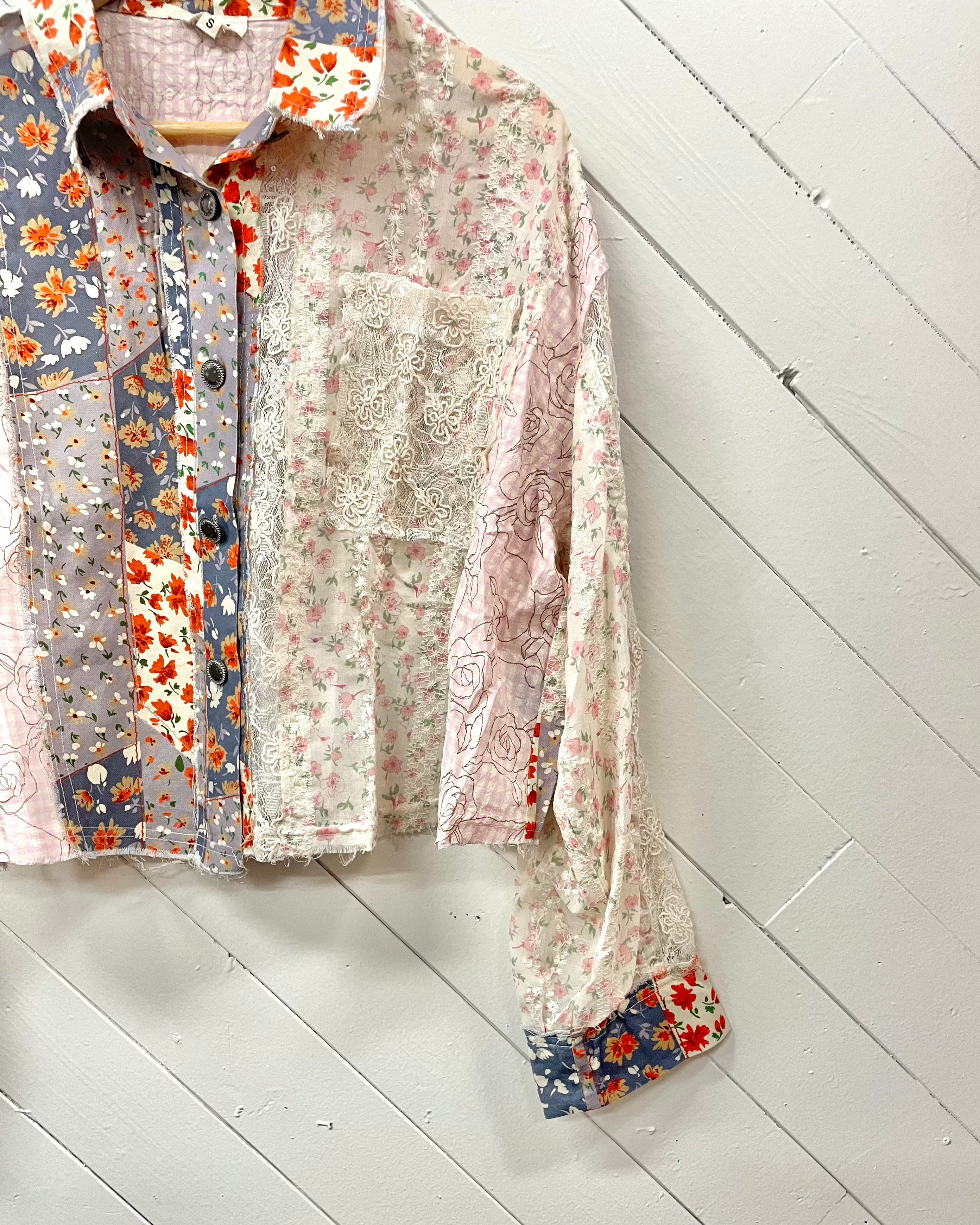 TODAYFUL Embroidery Patchwork Shirts 12510404|apricot online