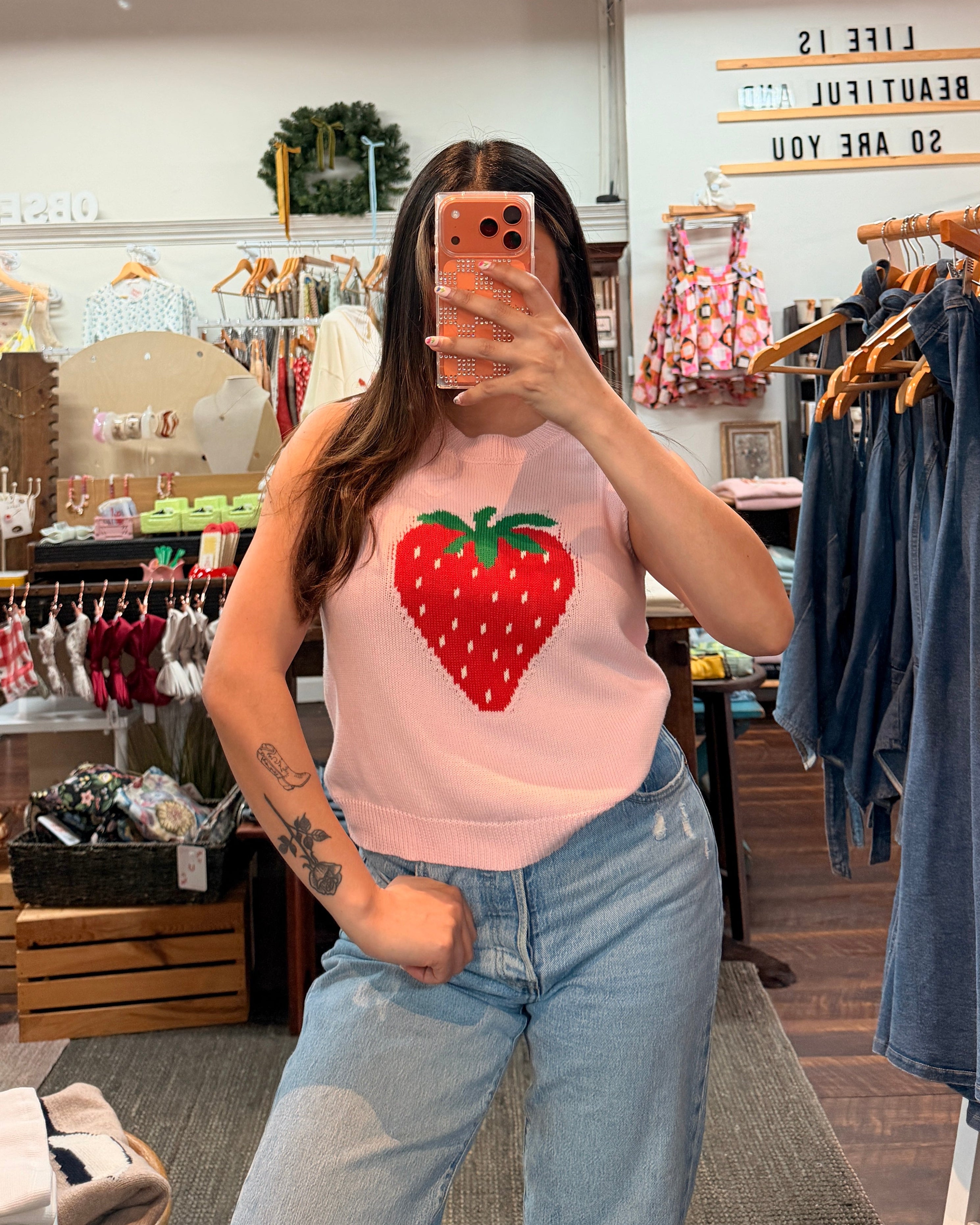 Strawberry Knit Vest