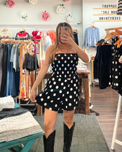 Polka Dot Smocked Romper