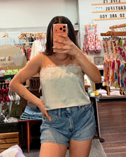 Lace Trim Spaghetti Strap Top