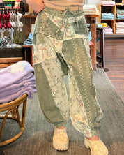 Patchwork Floral Pants - Green