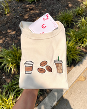 Coffee Lover Embroidered T-Shirt - Cream