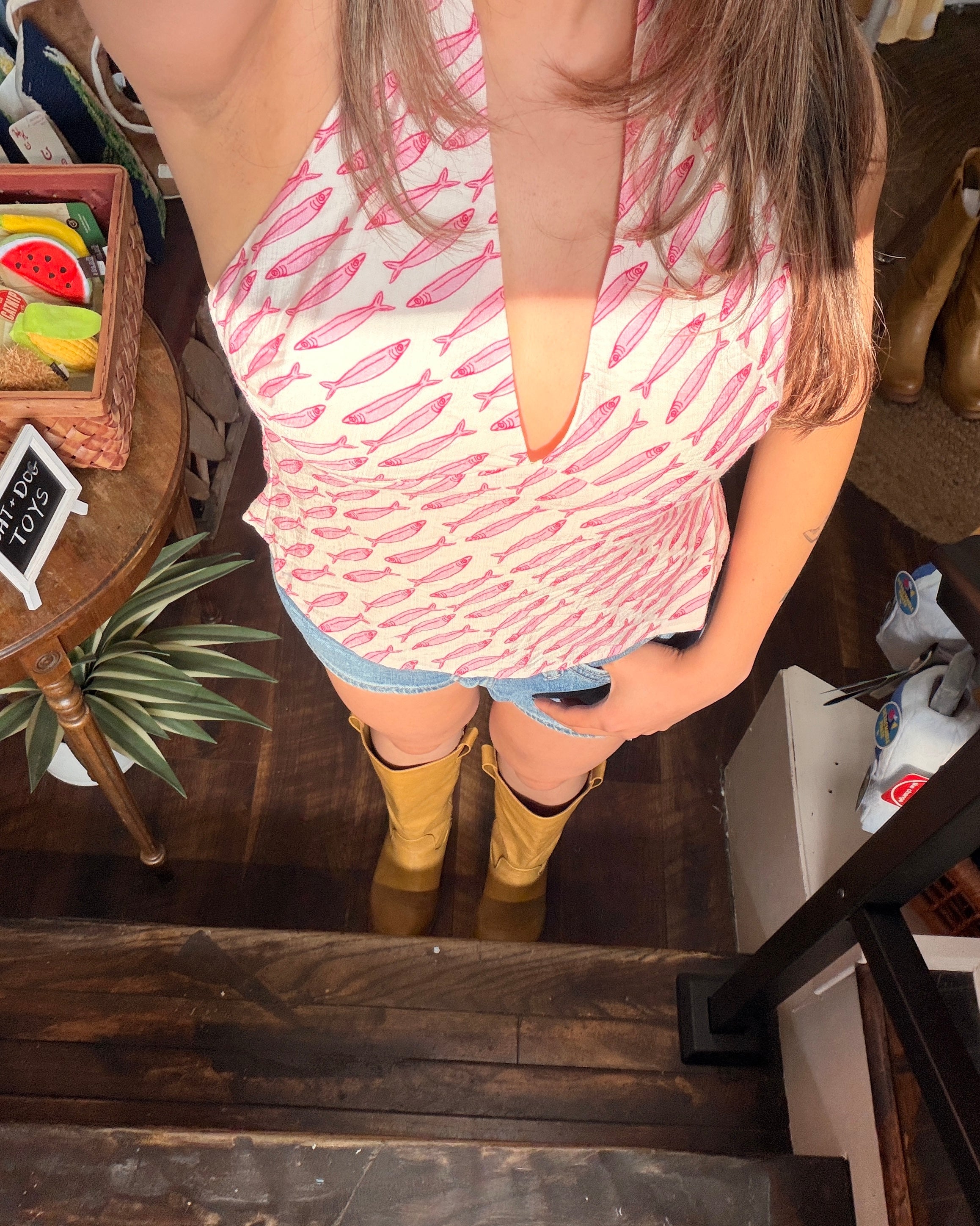Pink Fish Halter Top