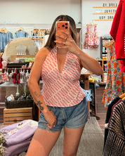 Pink Fish Halter Top