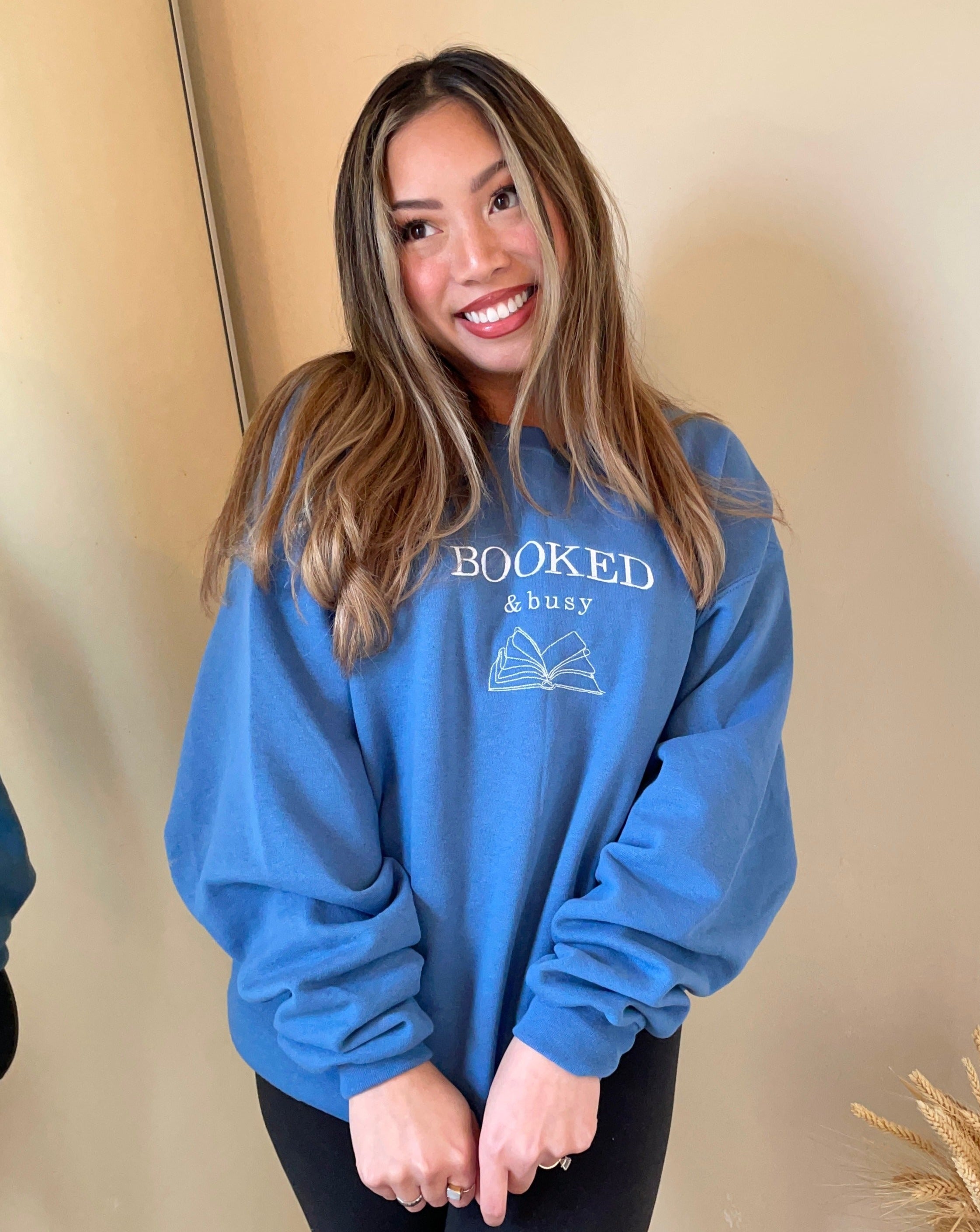 Booked & Busy Sweatshirt - Blue
