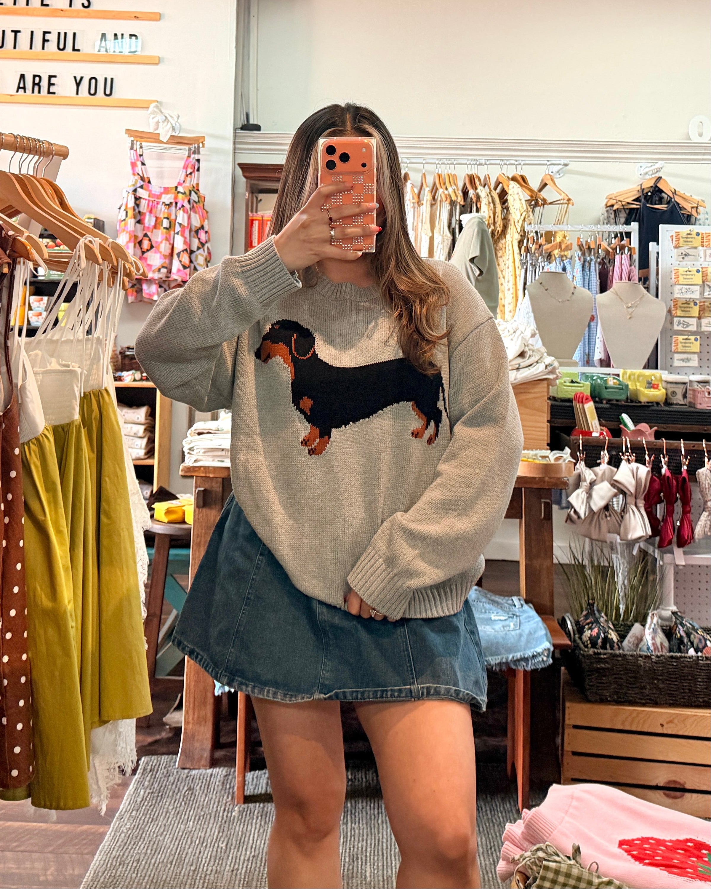 Dachshund Weiner Dog Knit Sweater