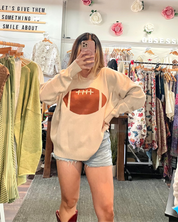 Football Knit Sweater - Cream