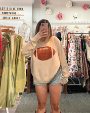Football Knit Sweater - Cream