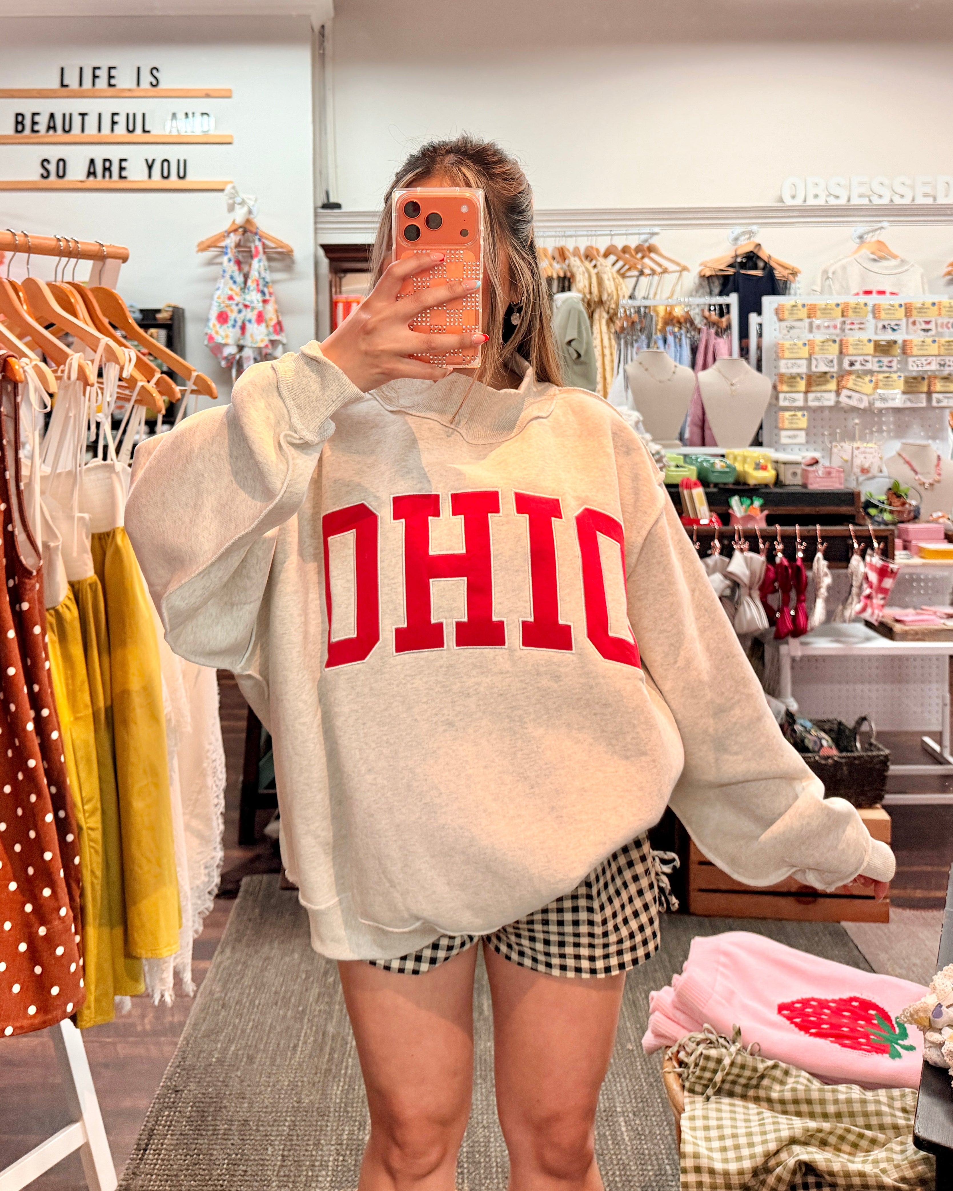 OHIO Embroidered Mockneck Sweatshirt