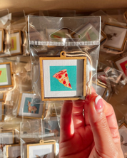 Framed Mini 1" Pizza Watercolor Painting Print