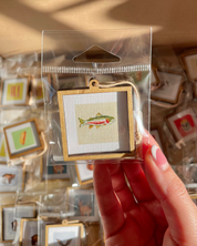 Framed Mini 1" Rainbow Trout Watercolor Painting Print