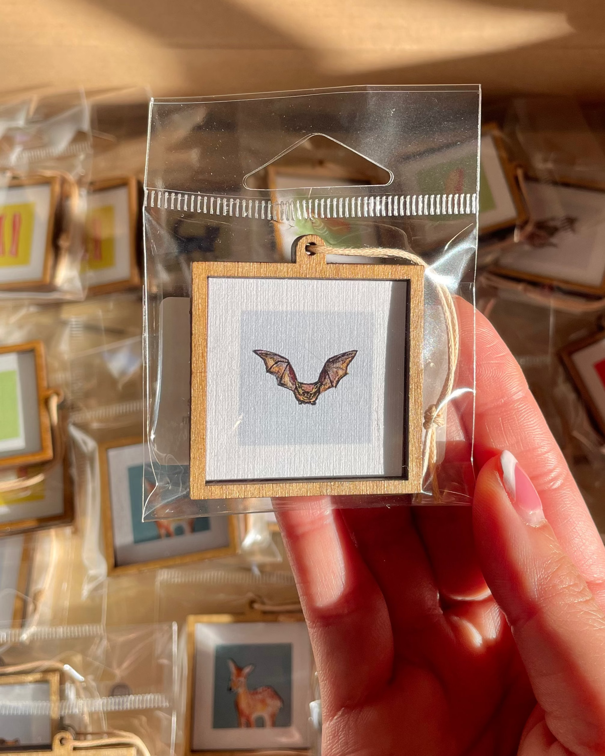 Framed Mini 1" Bat Watercolor Painting Print