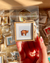Framed Mini 1" Bear Watercolor Painting Print