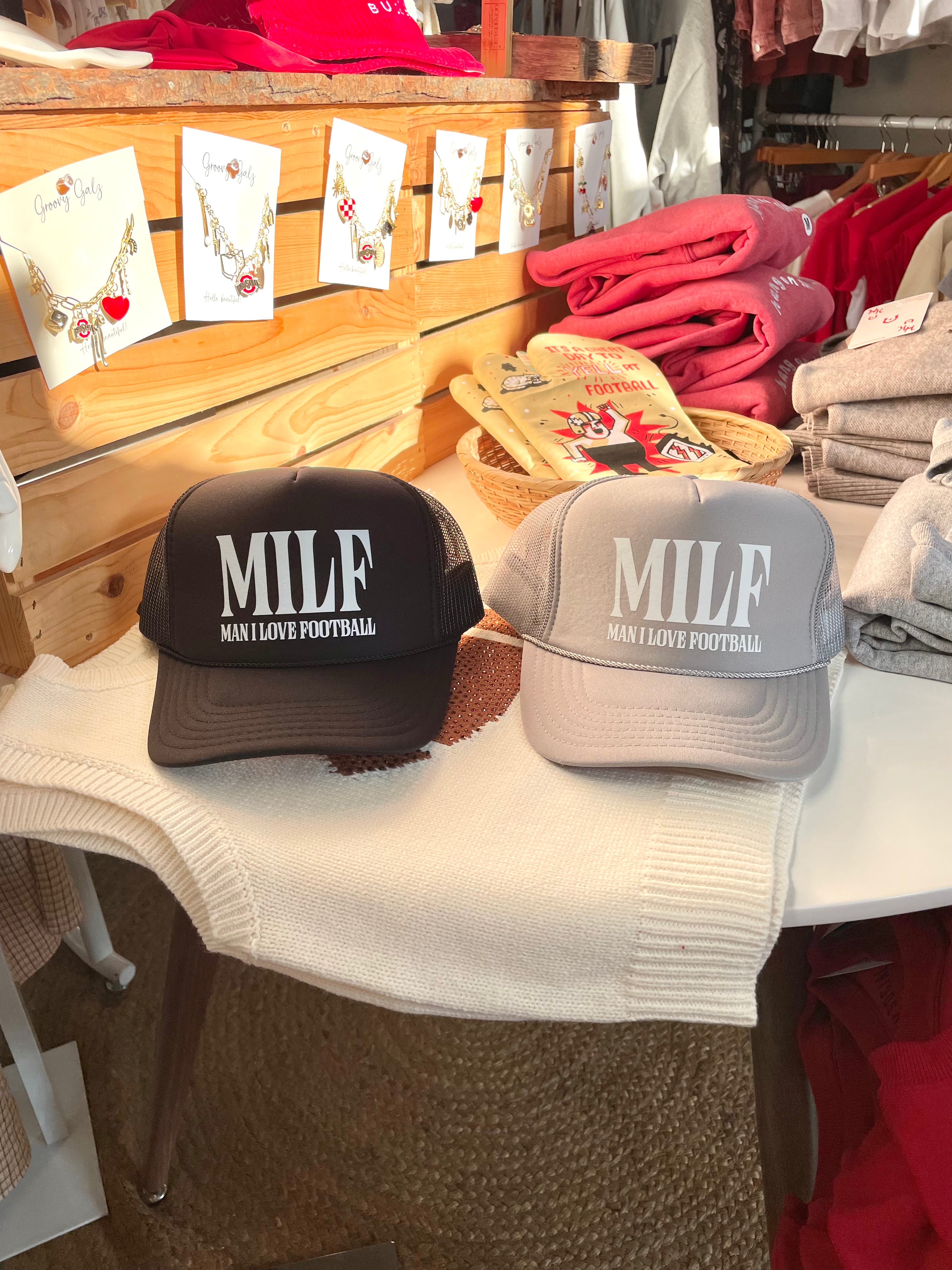 MILF (Man I Love Football) Hat - Gray