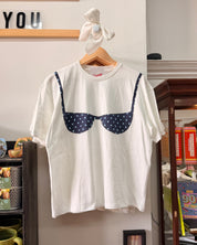 Bikini Patchwork Tee - Blue Polka Dot